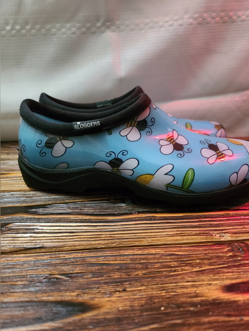 Sloggers Blue Bee Print Waterproof Garden Shoes Womens Size 6